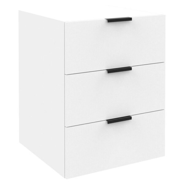 Lugna 3 drawer unit 768H x 600W x 580D in white